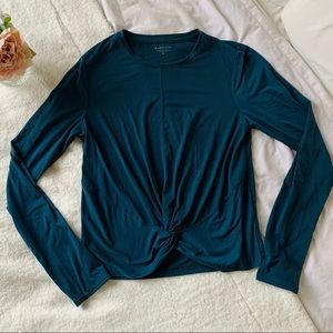 Athleta Tie-Front Long Sleeve Crop Top